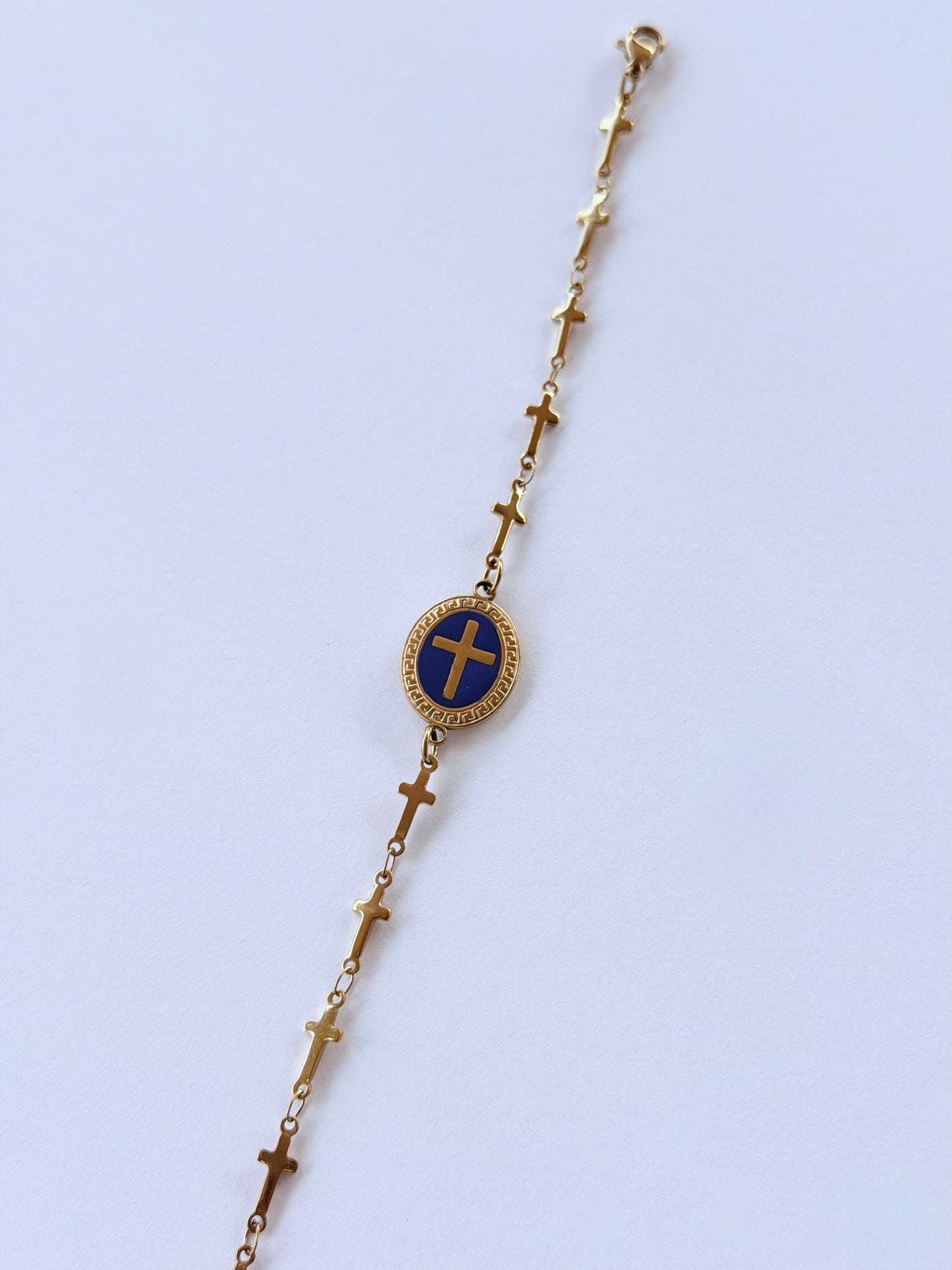 Blue Cross Bracelet