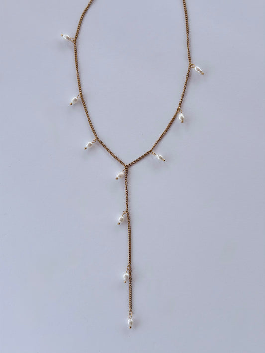 Tear Drop Pearl Necklace