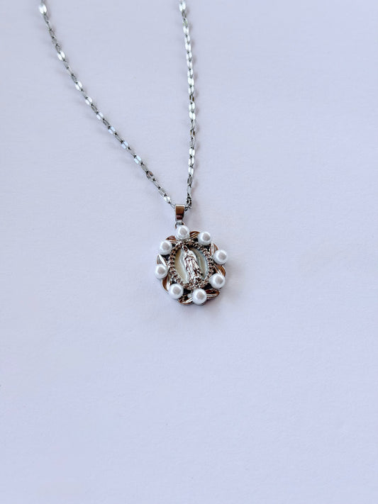 Virgin Mary Pearl Necklace